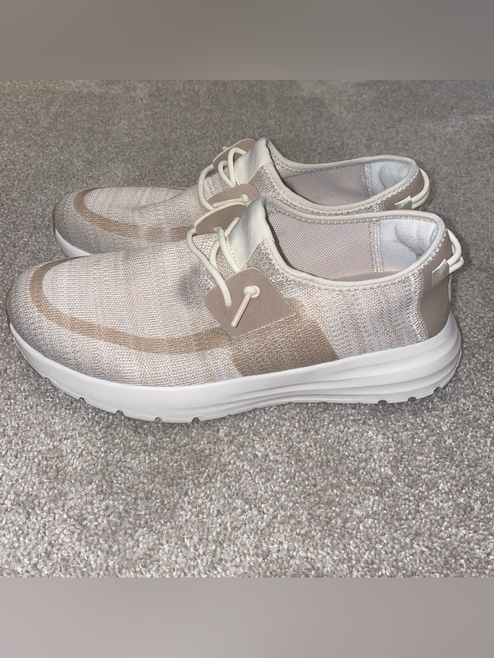 Hey Dude Sirocco Women Sporty Slip On Sneakers Light Beige Neutral Size 9
